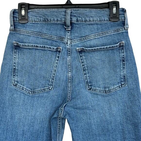 Old Navy Petite SZ 4P Sky-Hi Straight Jeans Button-Fly Starr Wash Distressed - Picture 5 of 9